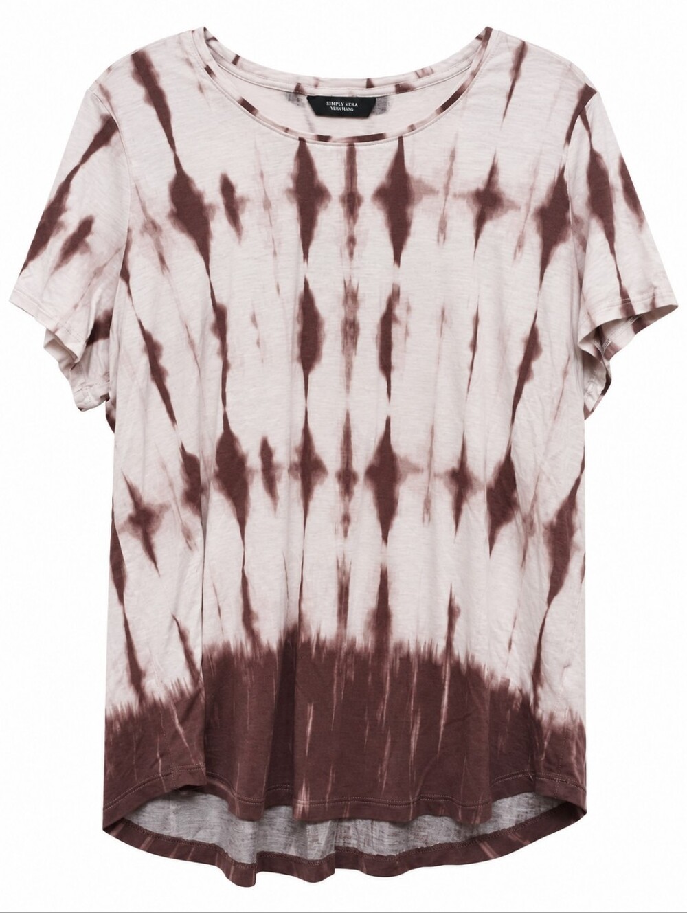Simply Vera Vera Wang Light Brown Tie Dye Short Sleeve Shirt 1X